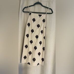 Abercrombie Cream Dress with Brown Leaf Design